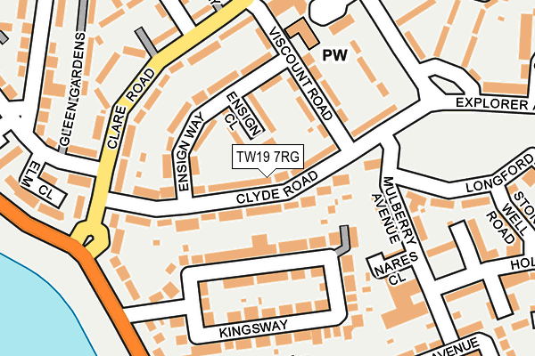 TW19 7RG map - OS OpenMap – Local (Ordnance Survey)