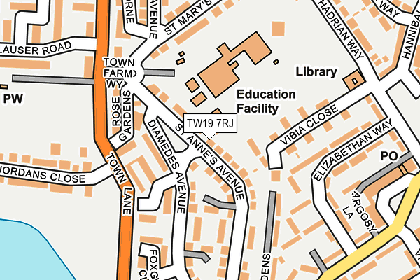 TW19 7RJ map - OS OpenMap – Local (Ordnance Survey)