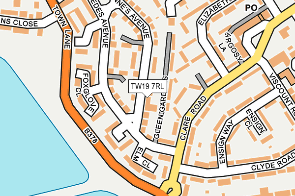 TW19 7RL map - OS OpenMap – Local (Ordnance Survey)