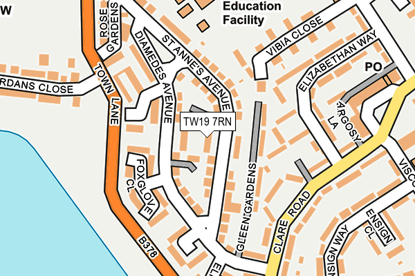 TW19 7RN map - OS OpenMap – Local (Ordnance Survey)