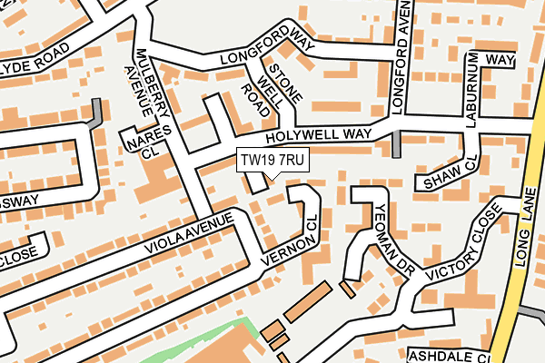 TW19 7RU map - OS OpenMap – Local (Ordnance Survey)