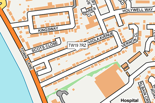 TW19 7RZ map - OS OpenMap – Local (Ordnance Survey)