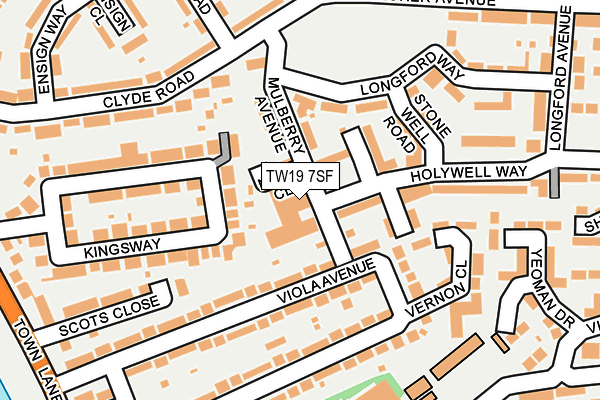 TW19 7SF map - OS OpenMap – Local (Ordnance Survey)