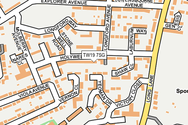 TW19 7SG map - OS OpenMap – Local (Ordnance Survey)