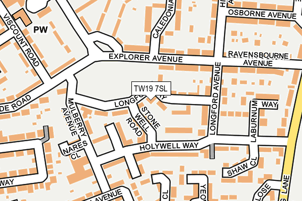 TW19 7SL map - OS OpenMap – Local (Ordnance Survey)