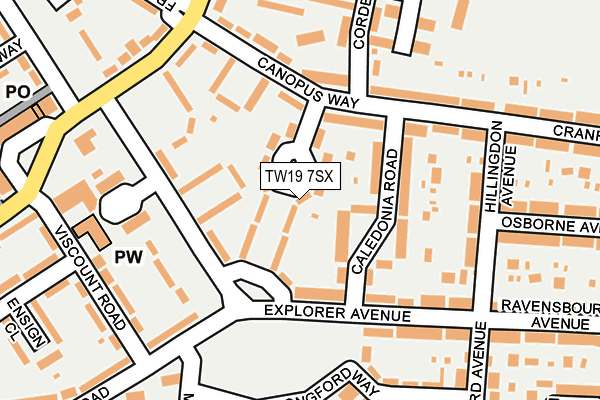 TW19 7SX map - OS OpenMap – Local (Ordnance Survey)
