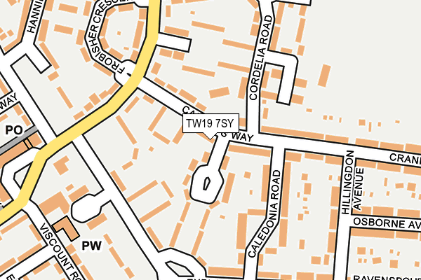 TW19 7SY map - OS OpenMap – Local (Ordnance Survey)