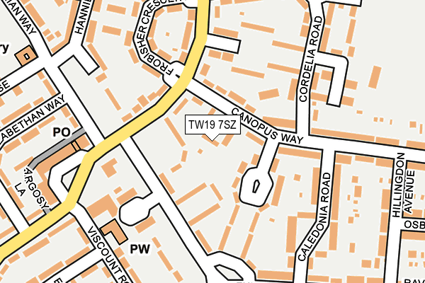 TW19 7SZ map - OS OpenMap – Local (Ordnance Survey)