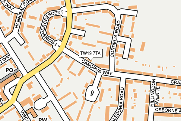 TW19 7TA map - OS OpenMap – Local (Ordnance Survey)