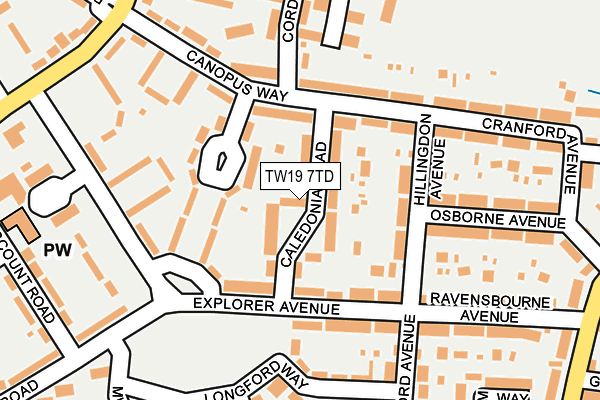 TW19 7TD map - OS OpenMap – Local (Ordnance Survey)