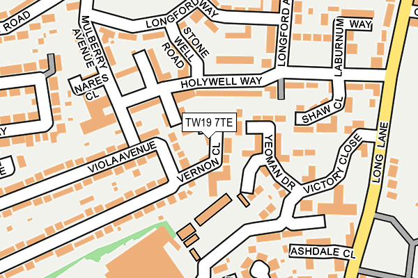 TW19 7TE map - OS OpenMap – Local (Ordnance Survey)