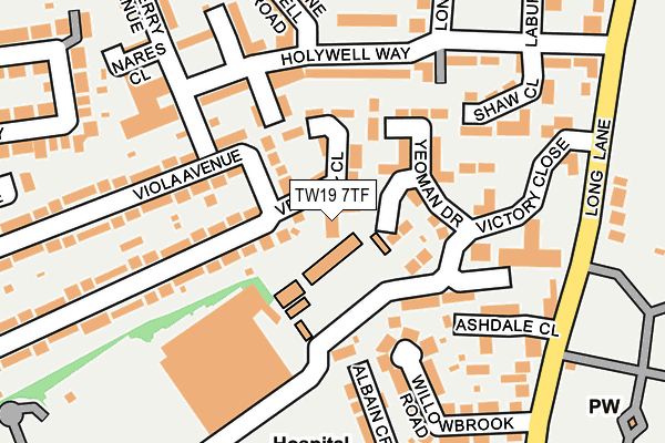 TW19 7TF map - OS OpenMap – Local (Ordnance Survey)