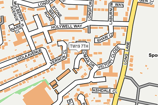 TW19 7TH map - OS OpenMap – Local (Ordnance Survey)