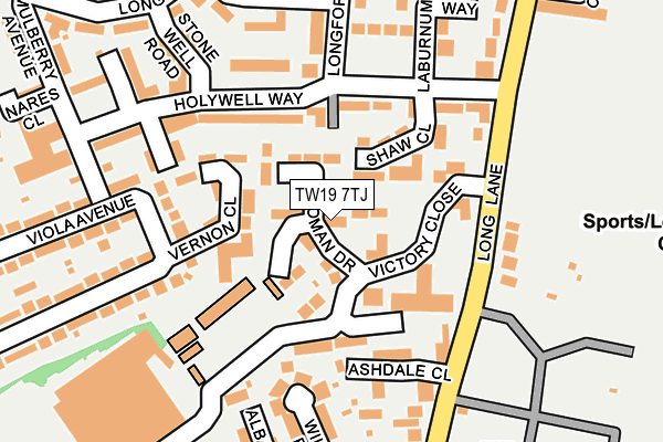 TW19 7TJ map - OS OpenMap – Local (Ordnance Survey)
