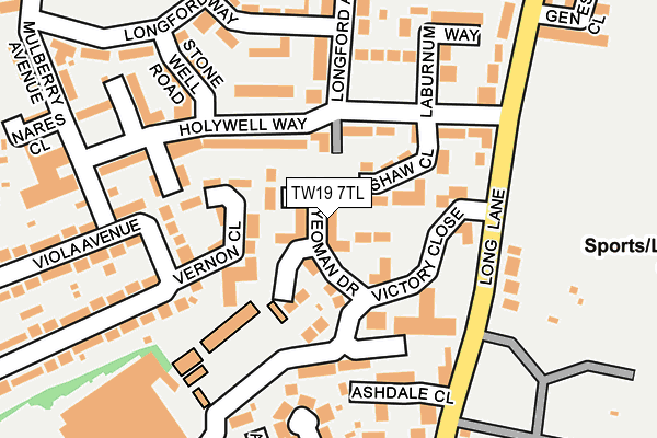 TW19 7TL map - OS OpenMap – Local (Ordnance Survey)