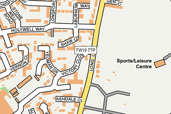 TW19 7TP map - OS OpenMap – Local (Ordnance Survey)