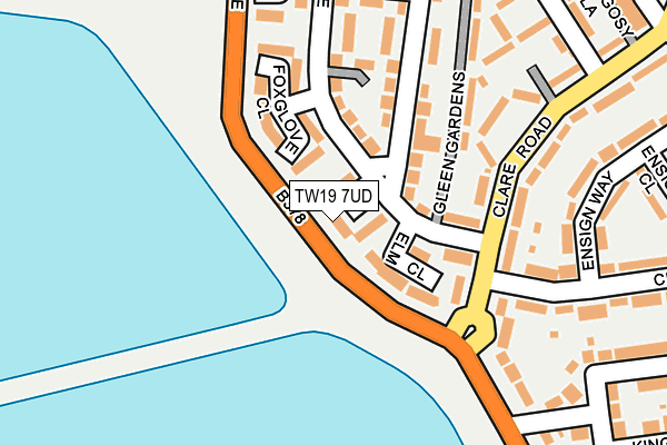 TW19 7UD map - OS OpenMap – Local (Ordnance Survey)