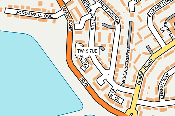 TW19 7UE map - OS OpenMap – Local (Ordnance Survey)