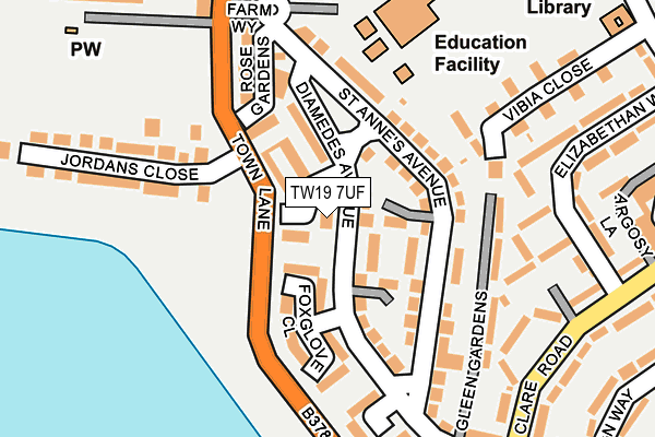 TW19 7UF map - OS OpenMap – Local (Ordnance Survey)