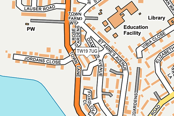 TW19 7UG map - OS OpenMap – Local (Ordnance Survey)