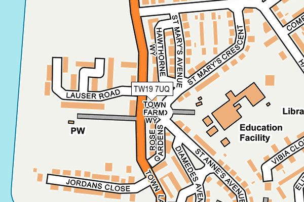 TW19 7UQ map - OS OpenMap – Local (Ordnance Survey)