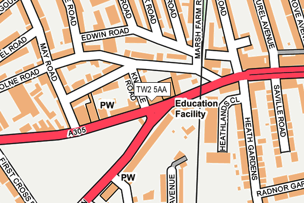 TW2 5AA map - OS OpenMap – Local (Ordnance Survey)