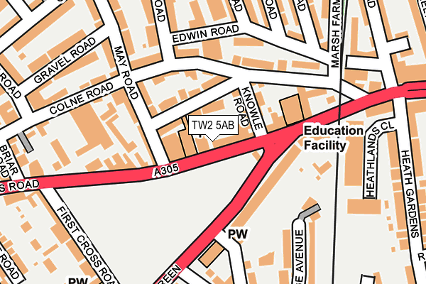 TW2 5AB map - OS OpenMap – Local (Ordnance Survey)