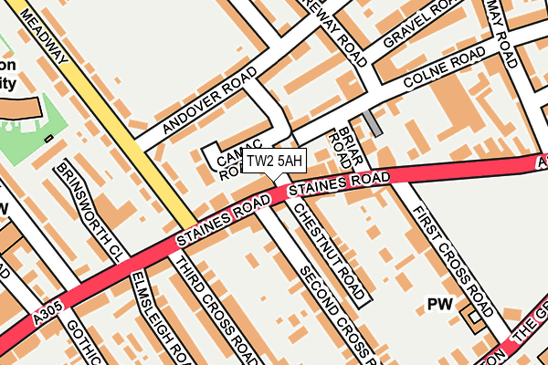 TW2 5AH map - OS OpenMap – Local (Ordnance Survey)