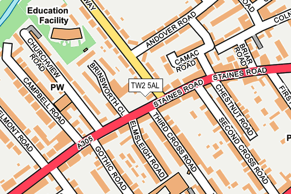 TW2 5AL map - OS OpenMap – Local (Ordnance Survey)