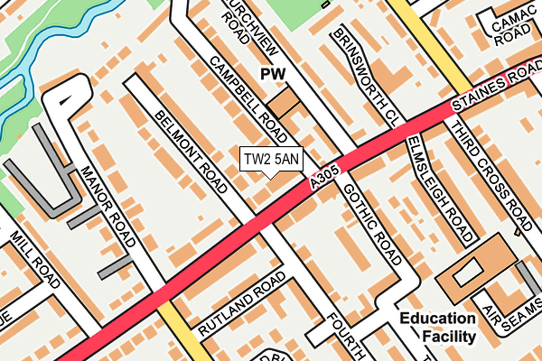 TW2 5AN map - OS OpenMap – Local (Ordnance Survey)