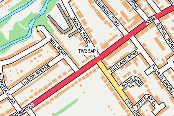TW2 5AP map - OS OpenMap – Local (Ordnance Survey)