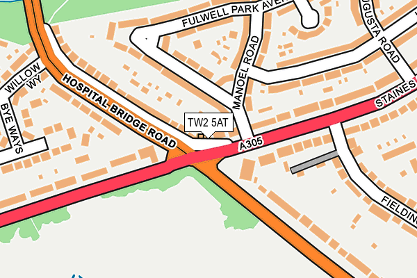 TW2 5AT map - OS OpenMap – Local (Ordnance Survey)