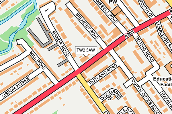 TW2 5AW map - OS OpenMap – Local (Ordnance Survey)