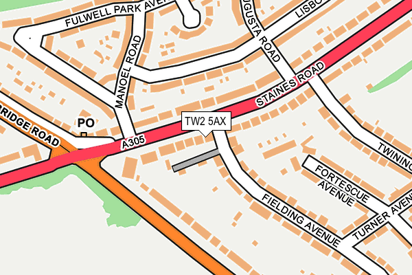TW2 5AX map - OS OpenMap – Local (Ordnance Survey)