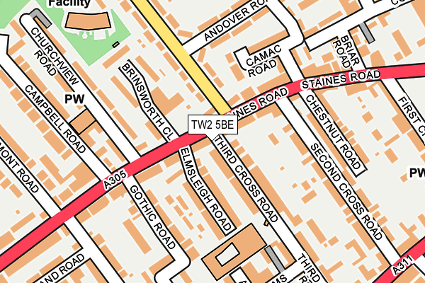 Map of 103 AND 105 STAINES ROAD (TWICKENHAM) LIMITED at local scale
