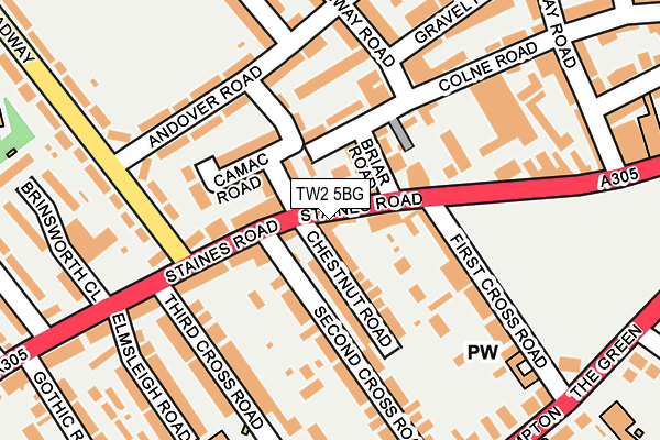 TW2 5BG map - OS OpenMap – Local (Ordnance Survey)