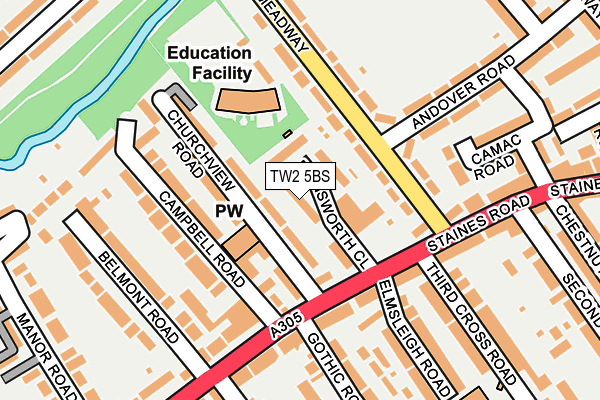 TW2 5BS map - OS OpenMap – Local (Ordnance Survey)