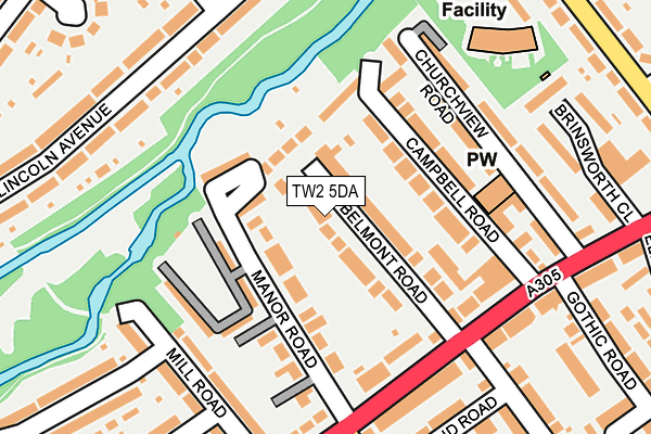 TW2 5DA map - OS OpenMap – Local (Ordnance Survey)