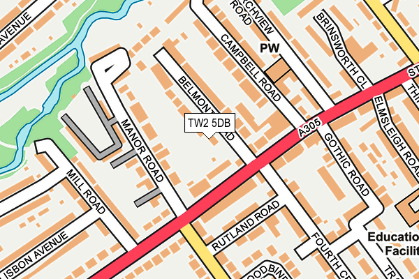 TW2 5DB map - OS OpenMap – Local (Ordnance Survey)