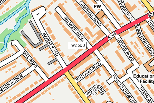 TW2 5DD map - OS OpenMap – Local (Ordnance Survey)