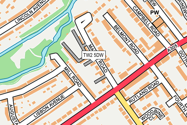 TW2 5DW map - OS OpenMap – Local (Ordnance Survey)
