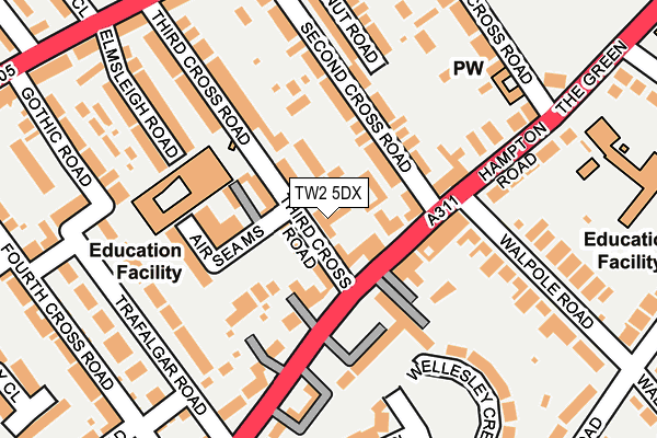 TW2 5DX map - OS OpenMap – Local (Ordnance Survey)