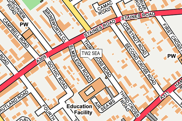 TW2 5EA map - OS OpenMap – Local (Ordnance Survey)
