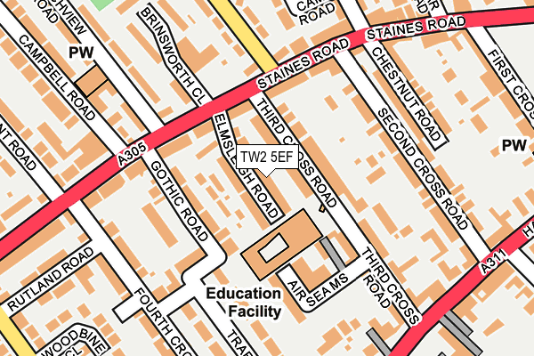 TW2 5EF map - OS OpenMap – Local (Ordnance Survey)