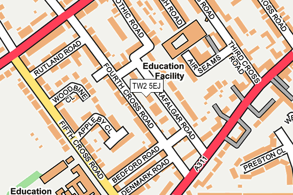 TW2 5EJ map - OS OpenMap – Local (Ordnance Survey)