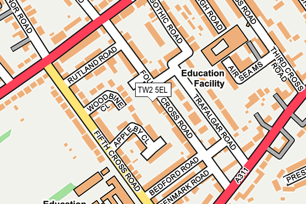 TW2 5EL map - OS OpenMap – Local (Ordnance Survey)