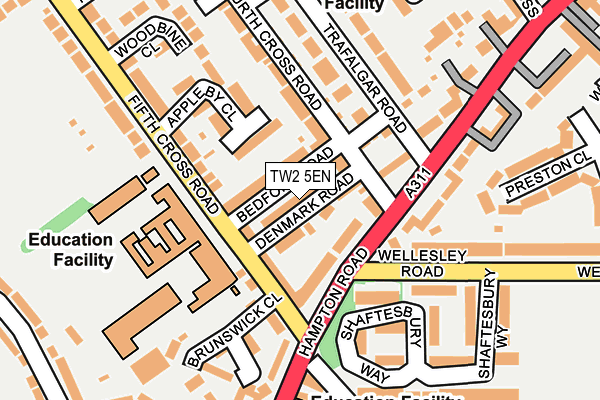 TW2 5EN map - OS OpenMap – Local (Ordnance Survey)