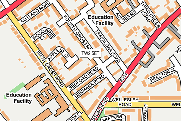 TW2 5ET map - OS OpenMap – Local (Ordnance Survey)