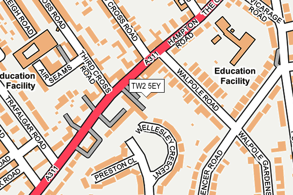 TW2 5EY map - OS OpenMap – Local (Ordnance Survey)