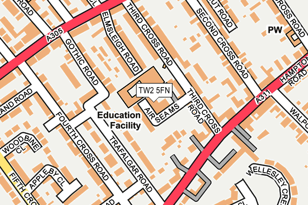 TW2 5FN map - OS OpenMap – Local (Ordnance Survey)